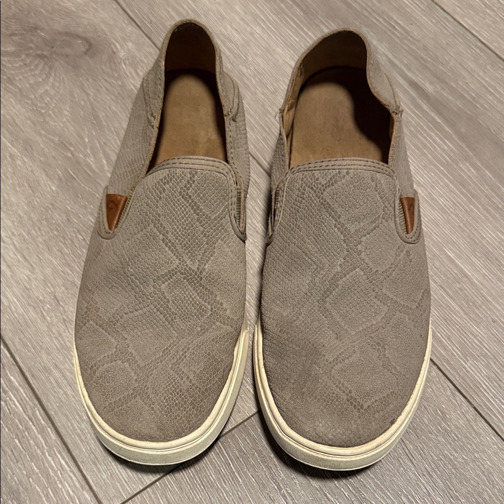 OluKai Tan Slip-On Loafers